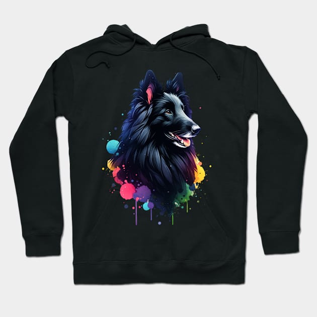 Watercolor Belgian Sheepdog Hoodie by The Jumping Cart